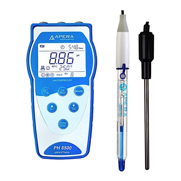 Máy đo pH/mV/nhiệt độ cầm tay trong dung dịch axit mạnh Apera PH8500-HF